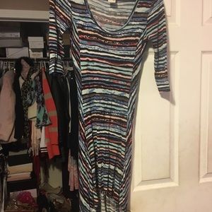Three quarter sleeve multi-colored dress